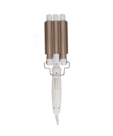 Curling Iron Wavy Curling Wand 3 Barrel Hair Crimper Dry and Wet Use Ceramic Heating Hair Styling Curler Golden Curling Iron Crimping Iron for Hair Waver Crimpers Hair Tool (US US Plug