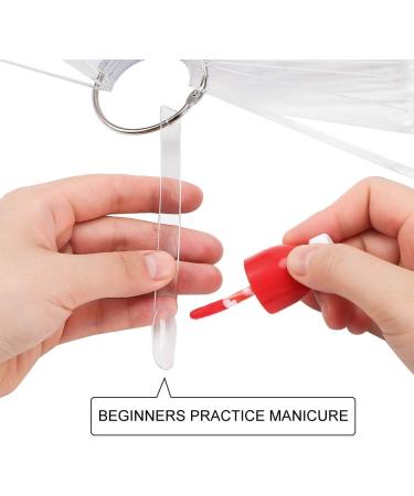 200pcs Clear Nail Swatches Sticks with Practice Finger Clipper and Nail Art Brush - Buy Online on GoSupps.com