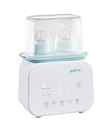 KOSTTE Baby Bottle Warmer Double Baby Food Warmer with Accurate Temperature Control Fast Baby Food Heater & Bottle Warmer Electric Warmer for Breastmilk or Formula Baby Food Maker White White-9600