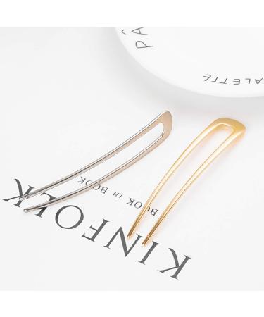Buy 2-Piece Alloy Geometric Hair Clips Elegant Gold & Silver Hairpins for Women | Stylish Hair Accessories - Buy Online on GoSupps.com