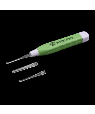 Plastic Flashlight Earpick Earwax Remover Curette Tool 2 Pcs - White/Green - Buy Online on GoSupps.com