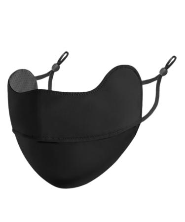 itrimaka UV Protection Masque Breathable UV Protection Ice Silk Sun Masque - Reusable Sun Shield Face for Women Sunscreen Masque for Fishing Hiking Cycling black