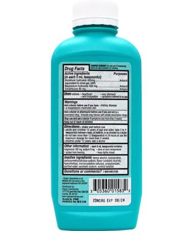 Rugby Almacone Double Strength Antacid Antigas Oral Suspension - 12 Fl Oz - Buy Online on GoSupps.com