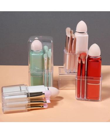 Portable Red Makeup Brush Set with Transparent Storage Box - Lightweight & Functional Brush Sets for Travel - Buy Online on GoSupps.com