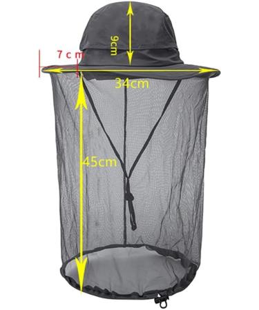 Gather Honey Outdoor Face Cover Hat | Mosquito Midge Insect Head Net | Mesh Protection Mask for Fishing, Hiking, Camping | Breathable Sun Hat - Grey - Buy Online on GoSupps.com