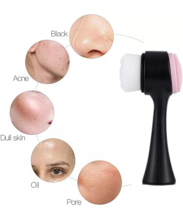Face Scrubber Manual Face Wash Brush Silicone Facial Cleansing Brush 2 in 1 Face Cleansing Brush for Deep Cleaning Exfoliating - Buy Online on GoSupps.com