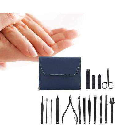 Ear Pick Nail Clipper Multiple Choice for Home Salon Shop (16-piece nail clipper set-dark blue) - Buy Online on GoSupps.com