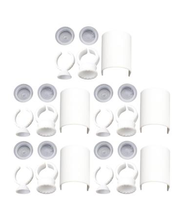 FRCOLOR 5 Sets Eyelash Separator Eyelash Cups Eyelash Extension U-shaped Tools ring holders lashes glue eyelash glue ring cup glue rings for eyelash extensions flower cup plastic make up