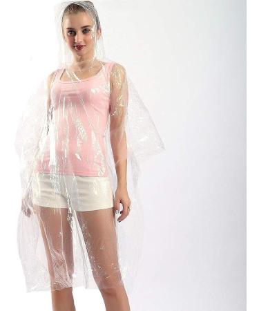 Adults Emergency Rain Ponchos with Hood (10 Pack) - Family Pack for Men and Women - Ideal for Disneyland - Clear - Buy Online on GoSupps.com