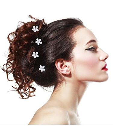 Buy 40 Wedding Hairpins - Pearl & Rhinestone Flower Bridal Hair Jewelry - U-Shaped Crystal Hair Accessories for Women & Girls - Buy Online on GoSupps.com