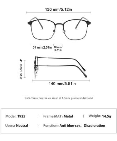 Buy Bbasiliysd Multifocal Blue Light Blocking Glasses - Photochrome Outdoor Reading Glasses for Men & Women - Reduce Eye Strain +100 C1 - Buy Online on GoSupps.com