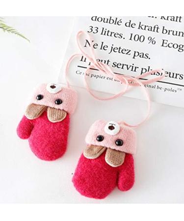 iEasey Cute Bear Baby Toddler Winter Warm Mittens On String Kids Cold Weather Fleece Knit Gloves Ski Snow Insualted Gloves for Baby Girls Boys 0-3 Years Gift Bear-Rose #A Hot Pink - Buy Online on GoSupps.com