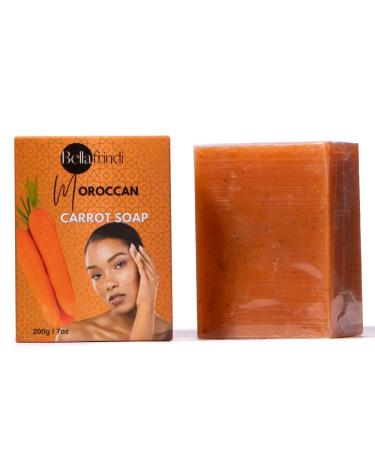 Carrot Soap Bar - Moroccan Natural Ingredients for Body & Face | Gentle All Skin Types - 200gm - Buy Online on GoSupps.com