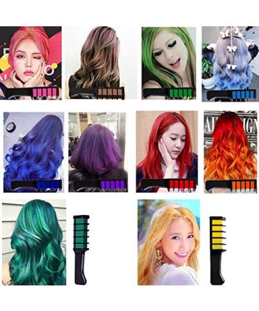 Kalolary 10 Color Temporary Hair Chalk Comb Set - Washable Hair Chalk for Girls | Kids Gifts for Halloween, Christmas & Cosplay - Ages 4-10 - Buy Online on GoSupps.com