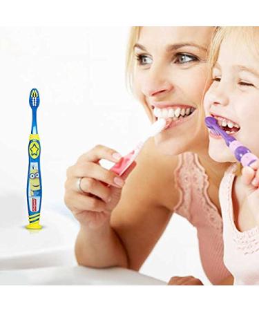 Colgate Kids Minions Toothbrush 4 Pack - Extra Soft Bristles, Suction Cup Holder - Buy Online on GoSupps.com
