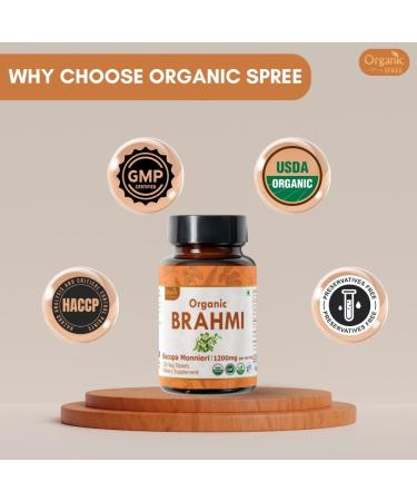 ORGANIC SPREE Brahmi & Mucuna Supplement 120 Tablets Each USDA Organic Bacopa Monnieri & Mucuna Pruriens - Buy Online on GoSupps.com