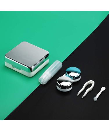 Buy Cute Silver Reflecting Contact Lens Container Set - Travel Box with Fluid Bottle & Tweezers for International Shipping - Buy Online on GoSupps.com