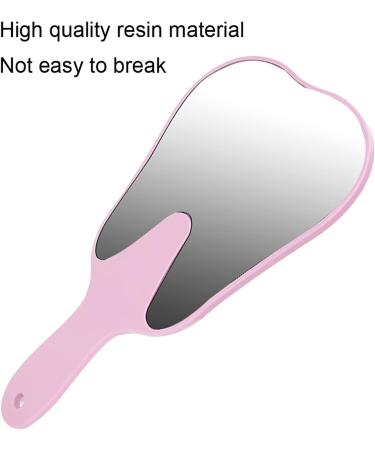 Cute Tooth Shaped Mirror with Handle Small Gift for Dental Clinic 3 Colors Available PC Material Designed for Oral Observation (Pink) - Buy Online on GoSupps.com