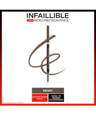 L'Or al Paris Brow Artist Skinny Definer 109 Ebony - Extra Fine Eyebrow Pencil with Brush for Precise Filling & Defining Brows - 1 Piece - Buy Online on GoSupps.com