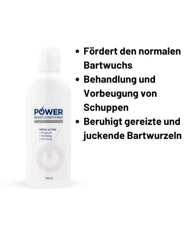 Power Beard Conditioner - Triple Action Vegan Formula for Healthy Beard Growth & Anti-Dandruff | Oleanolic Acid & Apigenin | Made in Sweden - 150ml - Buy Online on GoSupps.com