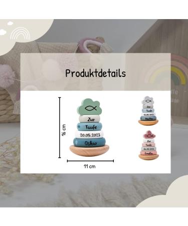 Personalized Baptism Gifts | Custom Wooden Stacked Tower for Boys & Girls | Unique Baptismal Keepsake - Buy Online on GoSupps.com