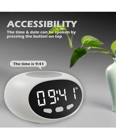 HEROSS Talking Alarm Clock - Extra Loud for Kids & Seniors | Easy-to-Use Clock for Hearing & Visually Impaired | White/Opulent Garden - Buy Online on GoSupps.com