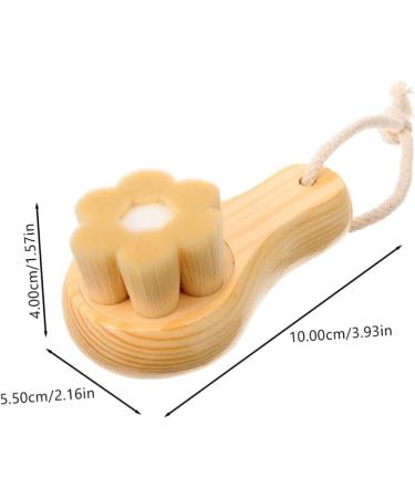 Gogogmee Facial Wash Brush with Wooden Handle Face Cleansing Brush Facial Exfoliator Exfoliating Face Scrubber Skin Care Tools Face Exfoliator Brush Face Brush Face Wash Brush - Buy Online on GoSupps.com
