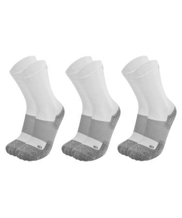 OrthoSleeve Diabetic and Neuropathy Non-Binding Wellness Socks WC4 Improves Circulation and Helps with Edema XL (1 Pair) White Crew