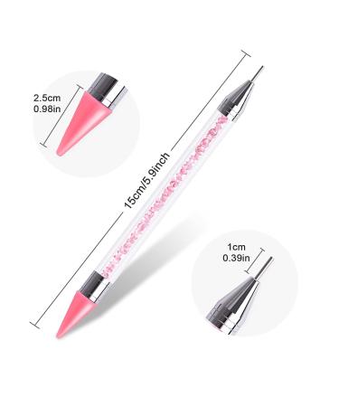 Sularpek Nail Rhinestone Picker Dotting Tool - Pink Acrylic Handle Dual End Pen for DIY Nail Art Decoration - Buy Online on GoSupps.com