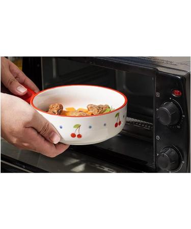 Dishes Ceramic Handle Bowl Fruit Salad Breakfast Bowl Instant Noodle Dishes Creative Cute Baking Household Kitchen Tableware (Color : J) (D) - Buy Online on GoSupps.com