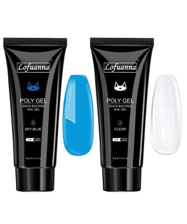 Lofuanna poly gel 15ml poly nail gel nail extension gel soak off UV LED fast -building acrylic gel for nails acrylic nail thickening builder gel (Set3) 08