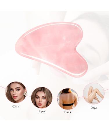 Uraqt Gua Sha - Heart Shape Jade Facial Massage Tool for Skin Care Tension Relief & Beauty | Pink Guasha Board for Face Eyes & Neck - Buy Online on GoSupps.com