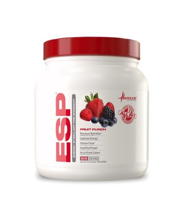 Metabolic Nutrition ESP Energy and Endurance Stimulating Pre Workout Pre Intra Workout High Energy and Mental Focus Stimulating Workout Supplement Fruit Punch 300 Grams (90 Servings)
