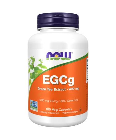 Now Foods EGCg Green Tea Extract 400mg 180 Vegan Capsules Lab-Tested Gluten Free Soy Free Vegetarian