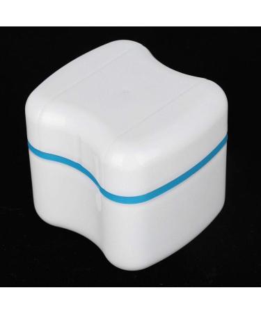 Denture Case - False Teeth Storage Box with Strainer & Cup for Travel - Easy to Open & Clean (Blue) - Buy Online on GoSupps.com