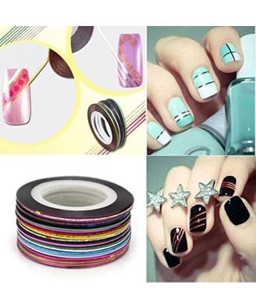 BNP 30Pcs Mixed Colors Striping Tape for Nail Art Decoration - Nail Art Tips Sticker - Buy Online on GoSupps.com