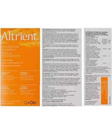 Altrient Liposomal Vitamin C 1000mg Liquid Sachets - 30 Servings (Vegan-Friendly) - Buy Online on GoSupps.com