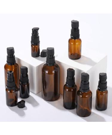 ericotry 6 Pcs 30ml Amber Glass Travel Bottles for Toiletries Refillable Travel Size Liquid Containers Glass Lotion Pump Bottle Mini Soap Pump Dispenser Cosmetic Container Bottle Travel Accessories - Buy Online on GoSupps.com