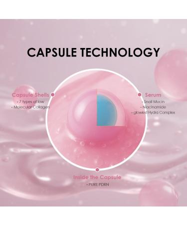 glowiest PDRN Capsule Glow Serum Encapsulated PDRN + Collagen + Snail Mucin Hydrating Serum for Youthful Glow 300Da Collagen 50ml - Buy Online on GoSupps.com