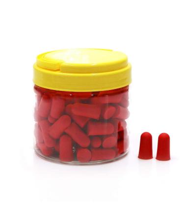 Soft Foam Earplugs 50 Pairs Ear Plugs Noise Reduction Earplugs Protector for Sleeping Snoring Heavy Noise Traveling Concerts Construction Studying(red)