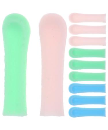 FRCOLOR Ear Spoon Tips Sleeves 15pcs Silicone Ear Wax Picker Cover Ear Cleaner Replacemen Tips Ear Spoon Protector Ear Scoops Sleeves Earwax Remover Accessory Blue Green Pink