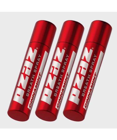 Pzaz Breath Spray for Bad Breath with Caffeine Vitamin B12 Electrolytes - Sugar-Free Alcohol Free Oral Care Mouth Spray - Cinnamint Flavored (3 Pack) Cinnamint 3 Count (Pack of 1)