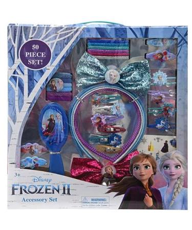 Disney Frozen Princess Elsa Accessory Set - Brush  Barrettes  Elastics  Terries  Snap Clips  Hair Ponies  Bows and Headbands