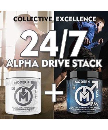 Modern Man V3 - Testosterone Booster + Thermogenic Fat Burner for Men  Boost Focus  Energy & Alpha Drive - Anabolic Weight Loss Supplement & Lean Muscle Builder | Lose Belly Fat - 60 Pills - Buy Online on GoSupps.com