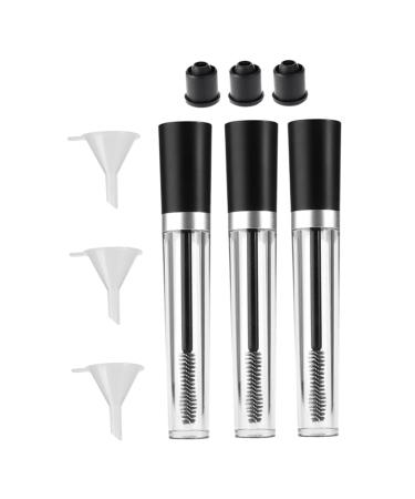 Outanaya 6pcs Eyelash Solution Bottle Portable Eyelash Tube Small Eyelash Bottle Mini Funnel Black Plastic