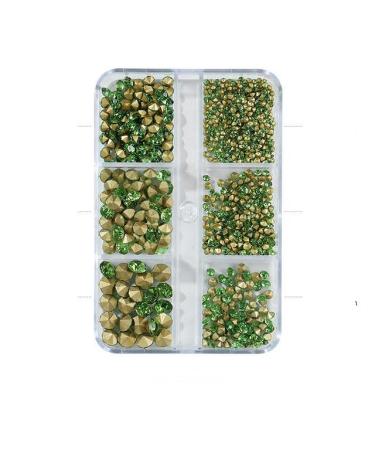 FOELANNE Water-based gemstones heat-sealable rhinestones AB Flatback Crystal Multicoloured Various Sizes Box of 12 grids Nail Art (67)