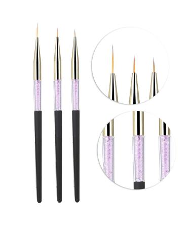 Nail Art Pen Set - 3 Dotting Tools & Brush for Marbling | Rhinestone Handle (Black) - Perfect for Creative Nail Designs - Buy Online on GoSupps.com