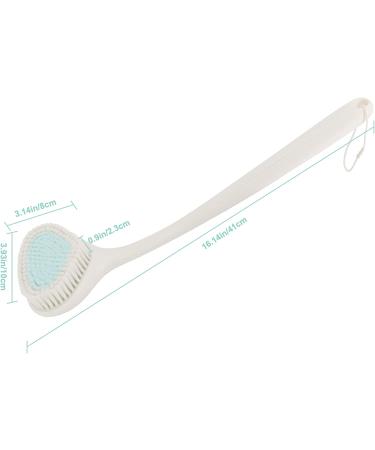 HONZUEN Non-Slip Long Handle Shower Body Brush - Stimulates Blood Circulation, Improves Lymphatic System, Exfoliator - Ergonomic Back Scrubber for Men, Women, Elderly - White - Buy Online on GoSupps.com