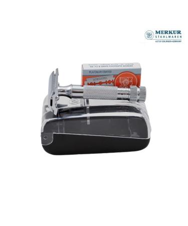 Buy MERKUR 34C Short Handle Classic Safety Razor Set Heavy Duty with 10 Blades for Ultimate Shaving Experience - International Shipping Available - Buy Online on GoSupps.com
