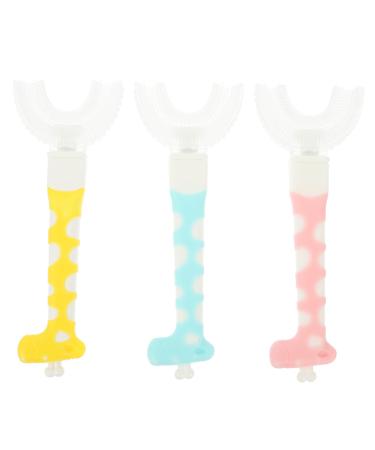 Minkissy 3st children's toothbrush toothbrushes for children toothbrush toothbrush Super soft toothbrushes U-type Cartoon children's toothbrush Children's toothed cleaners Soft fur detergent parish (1 Pack) sorted color
